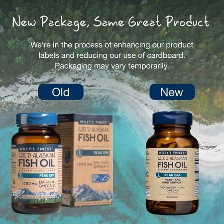 Wiley's Finest Wild Alaskan Fish Oil Peak EPA - 1250 mg - 60 Fish Softgels