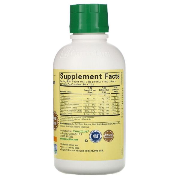 Childlife Liquid Calcium with Magnesium Natural Orange - 16 fl oz