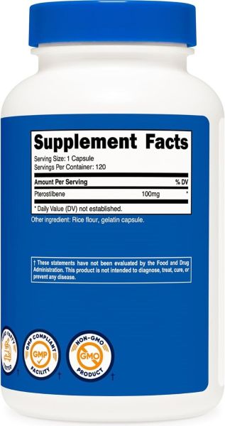 Nutricost, Pterostilbene, 100 mg, 120 Capsules