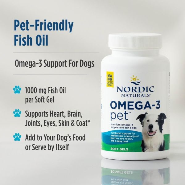 Nordic Naturals Pet Omega-3 Supplement for Dogs - 180 Softgels