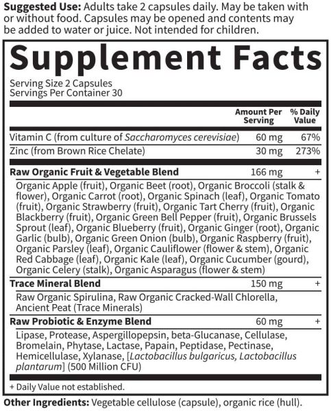 Garden of Life Vitamin Code RAW Zinc - 60 Vegan Capsules