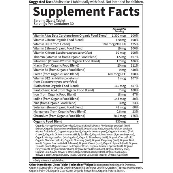 Garden of Life Organics Prenatal Once Daily Whole Food Multivitamin - 30 Vegan Tablets