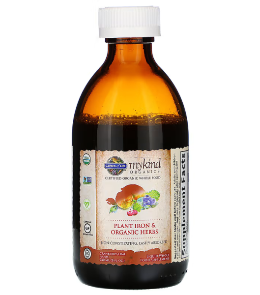 Garden of Life Organics Plant Iron & Organic Herbs Liquid Cranberry-Lime - 8 fl oz