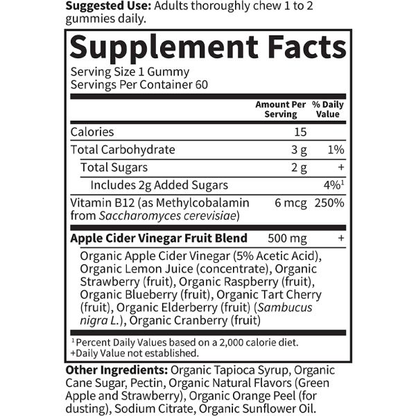 Garden of Life Organics Apple Cider Vinegar - 60 Vegan Gummies