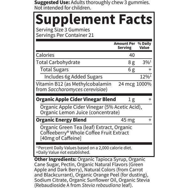 Garden Of Life Apple Cider Vinegar Energy 60 Vegan Gummies