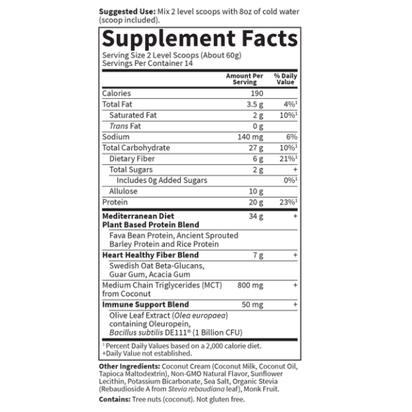 Dr. Formulated MD Protein Sustainable Plant-Based Creamy Vanilla 29.63oz (840 g)