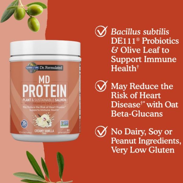 Dr. Formulated MD Protein Plant & Sustainable Salmon Creamy Vanilla flavor 22.71oz (644 g)