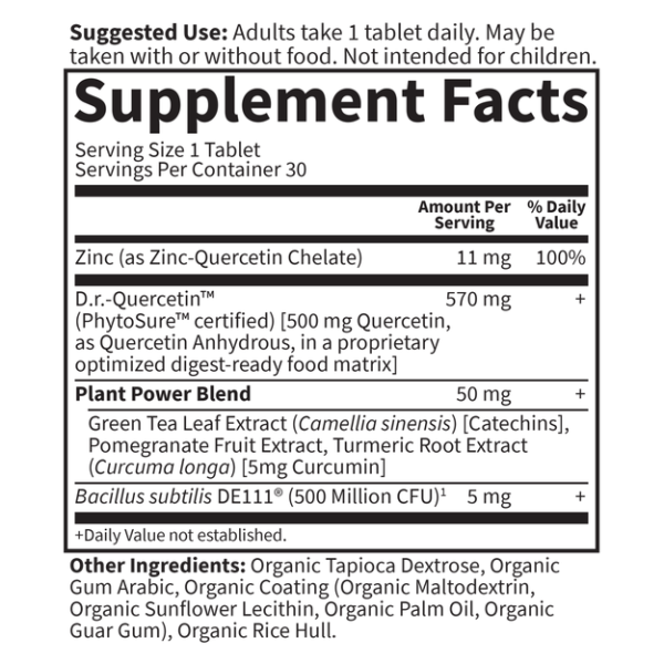 Garden of Life Dr Formulated Quercetin Recovery - 500 mg - 30 Vegan Tablets