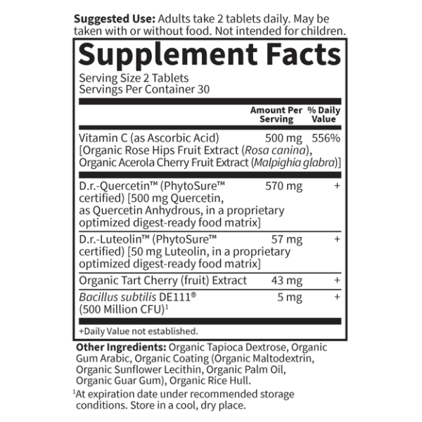 Garden of Life Dr Formulated Drop Uric Acid Defense Quercetin - 60 Vegan Tablets