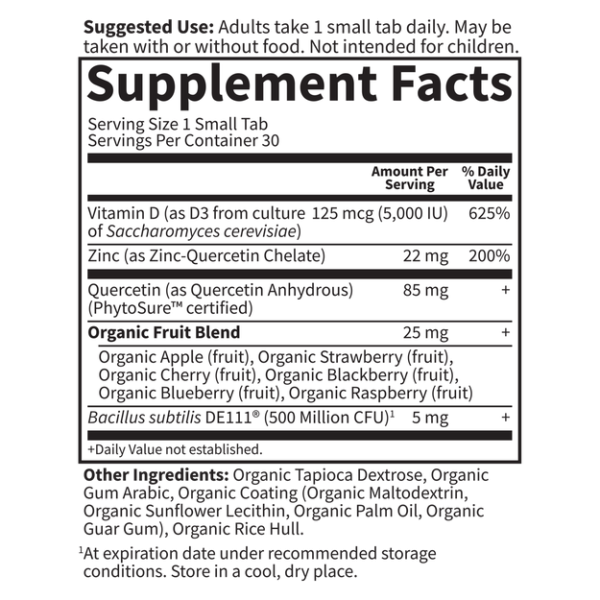 Garden of Life Dr. Formulated Vitamin D3 5000 IU & Zinc - 30 Small Tabs