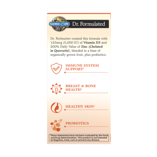 Garden of Life Dr. Formulated Vitamin D3 5000 IU & Zinc - 30 Small Tabs