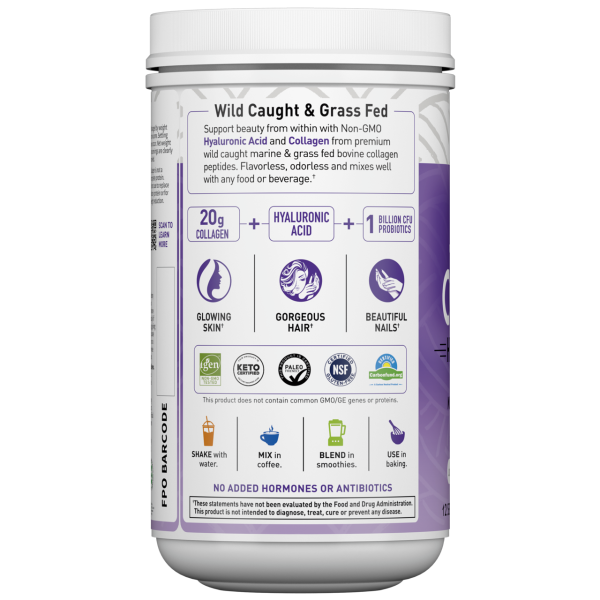 Garden of Life Wild Caught & Grass Fed Collagen with Hyaluronic Acid Powder Unflavored - 12 Servings