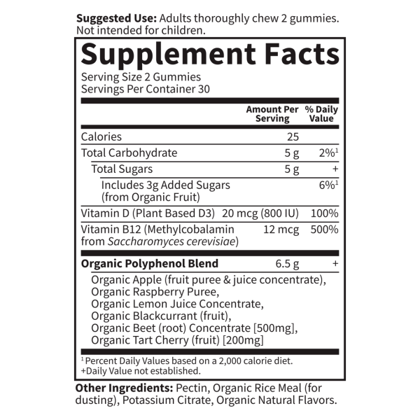 Garden of Life Organic Beets Gummies Raspberry - 60 Gummies