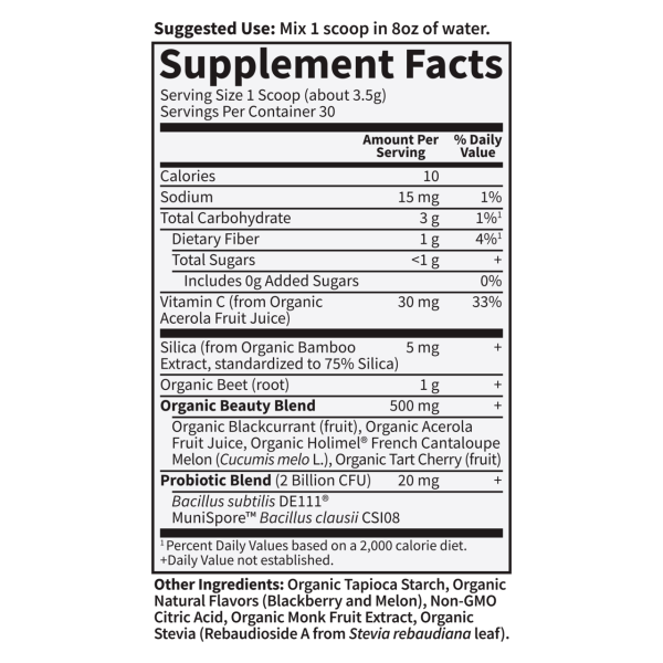 Garden of Life Beets Beauty Blackberry Melon Flavor 3.7oz