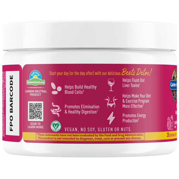 Garden of Life Organic Beets Detox With Apple Cider Vinegar Cranberry Pomegranate - 30 Servings
