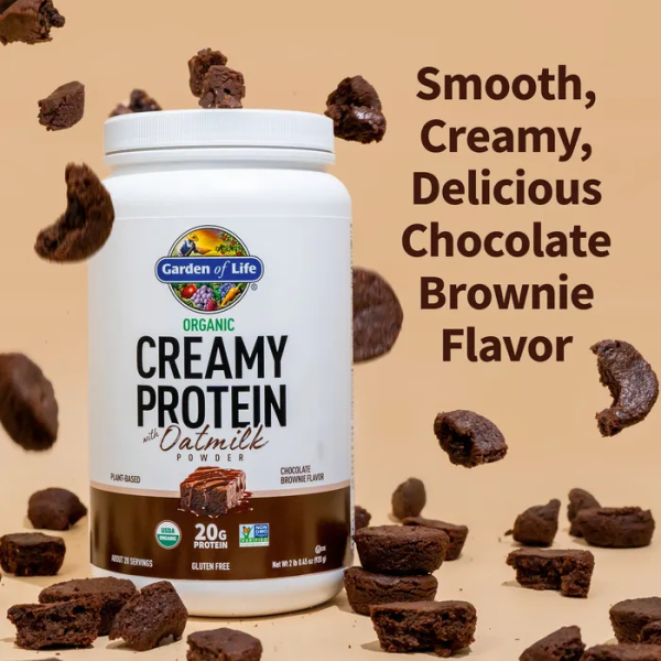 Garden of Life Organic Creamy Protein with Oatmilk Powder Chocolate Brownie - 20 Serving