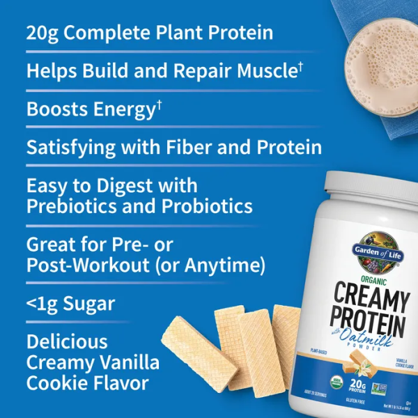 Garden of Life Organic Creamy Protein with Oatmilk Powder Vanilla Cookie - 20 Serving