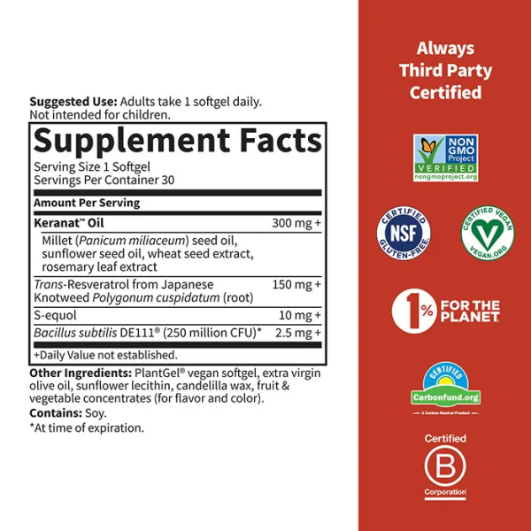 Garden of Life Herbals Menopause + Hair Growth - 30 Vegan Softgels