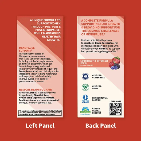 Garden of Life Herbals Menopause + Hair Growth - 30 Vegan Softgels