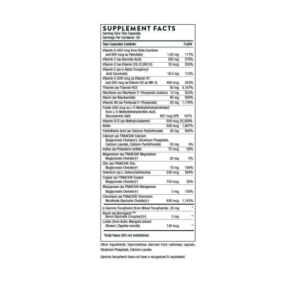 Thorne Basic Nutrients 2 Day - NSF Certified for Sport - 60 Capsules