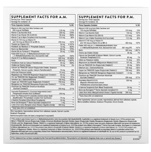 Thorne Multi-Vitamin Elite AM & PM - NSF Certified for Sport - 180 Capsules