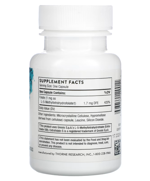 Thorne 5-MTHF Methylfolate - 1 mg - 60 Capsules