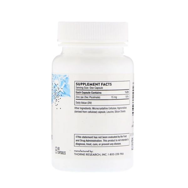 Thorne Zinc Picolinate - 15 mg - 60 Capsules