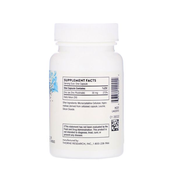 Thorne Zinc Picolinate - 30 mg - 60 Capsules