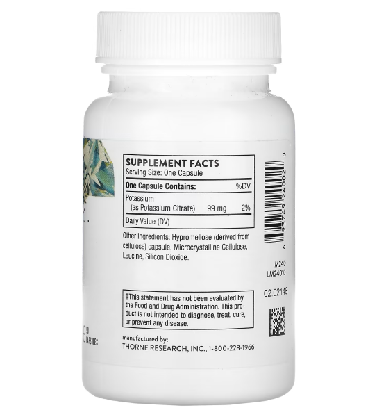 Thorne Potassium Citrate - 99 mg - 90 Capsules