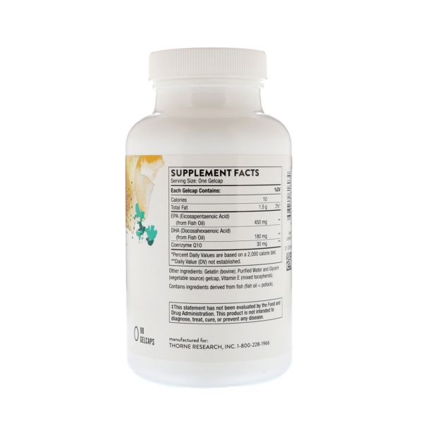 Thorne Omega-3 with CoQ10 - 90 Gel Caps