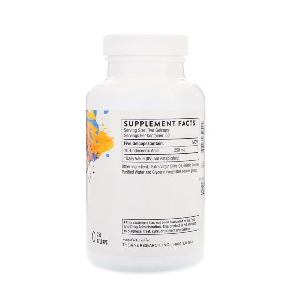 Thorne Undecylenic Acid - 250 mg - 250 Gel Caps