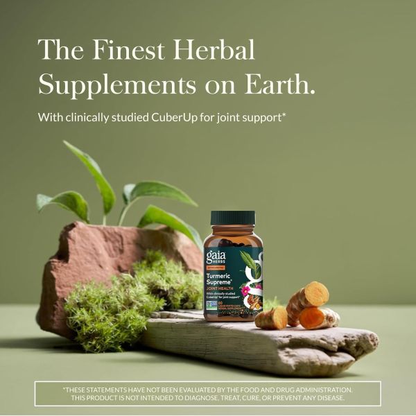 Gaia Herbs Turmeric Supreme Joint Health 60 Liquid Phyto-Caps (30 Servings)