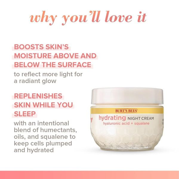 Burt's Bees Truly Glowing Night Cream Unisex 1.8 oz