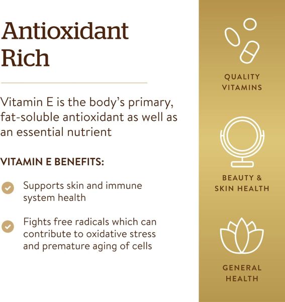 Solgar Vitamin E - 67 mg - 100 Softgels