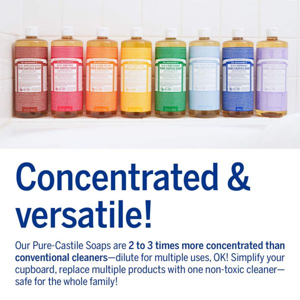 Dr. Bronner's 18-IN-1 Pure-Castile Magic Soap Rose - 32 fl oz