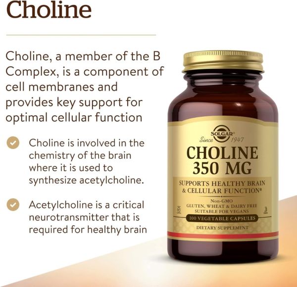 Solgar Choline - 350 mg - 100 Vegetable Capsules