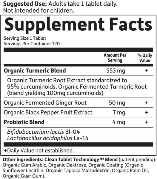 Garden of Life Organics Extra Strength Turmeric Inflammatory Response - 120 Vegan Tablets
