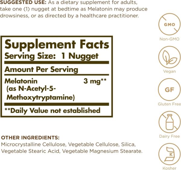 Solgar Melatonin - 3 mg - 120 Nuggets