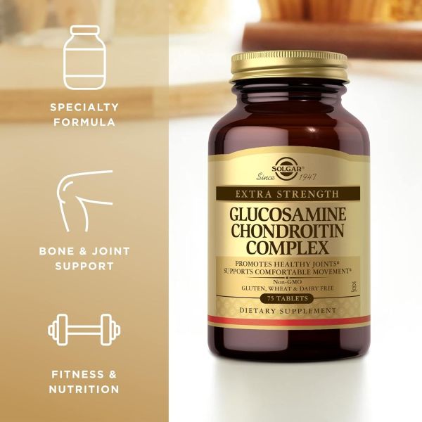 Solgar, Extra Strength Glucosamine Chondroitin Complex - 75 Tablets