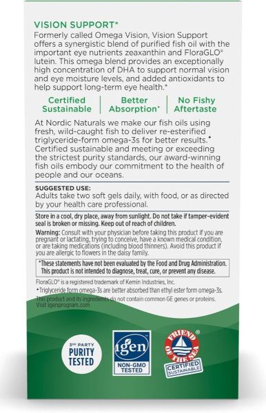 Nordic Naturals Vision Support Omega Blend - 730 mg - 60 Softgels