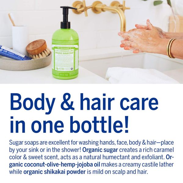 Dr. Bronner's Organic 4-in-1 Pump Soap Sugar Lemongrass Lime - 24 fl oz