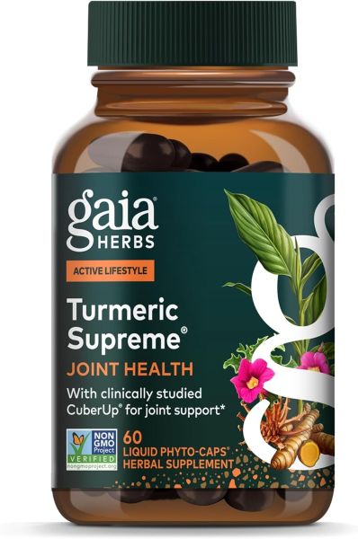 Gaia Herbs Turmeric Supreme Joint Health 60 Liquid Phyto-Caps (30 Servings)