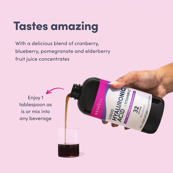 NeoCell Hyaluronic Acid Berry Liquid - 50 mg - 16 fl oz