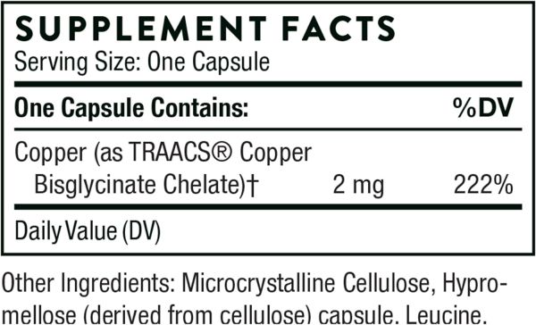 Thorne Copper Bisglycinate - 60 Capsules