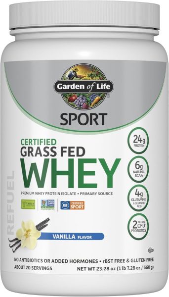 Garden of Life, Sport, Certified Grass Fed Whey, Vanilla, 1 lb 7.28 oz (660 g)