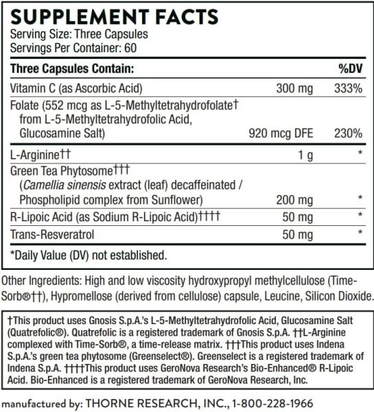 Thorne L-Arginine Plus - 180 Capsules