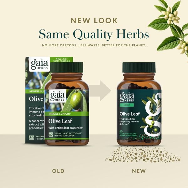 Gaia Herbs, Olive Leaf, 60 Liquid Phyto-Caps® (680 mg per Capsule)