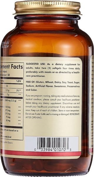 Solgar Flaxseed Oil - 1250 mg - 100 Softgels