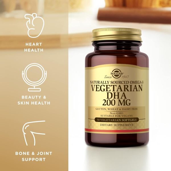 Solgar Natural Omega-3 Vegetarian DHA - 200 mg - 50 Vegetarian Softgels