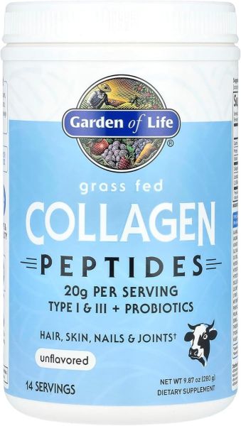 Garden of Life, Grass Fed Collagen Peptides, Unflavored, 9.87 oz (280 g)
